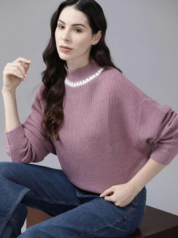 Mauve Sweaters Buy Mauve Sweaters online in India