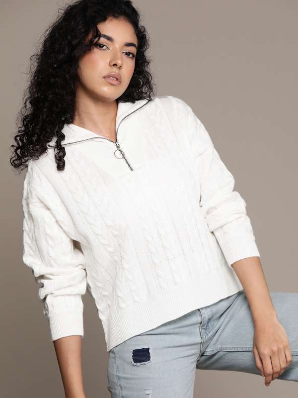 Ladies zippered sweaters cheap