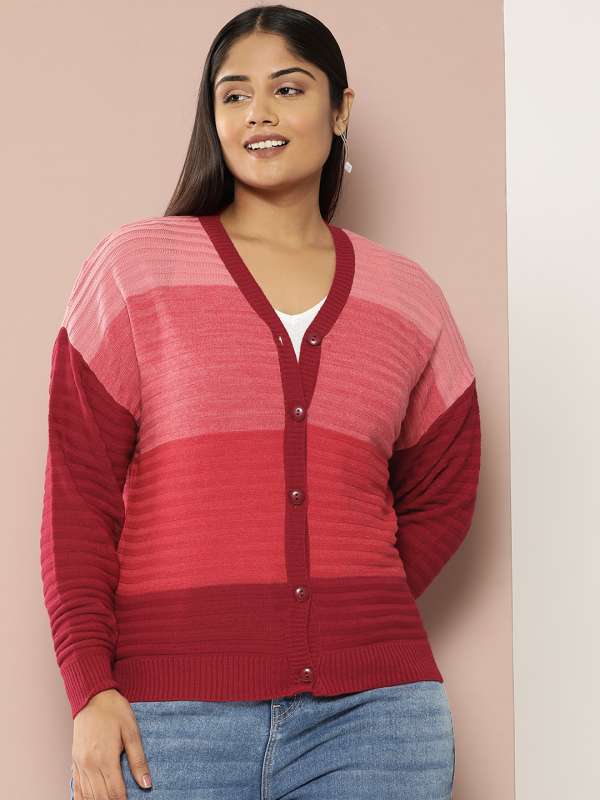 Farah Pin Tuck Sweater Rhubarb L / Red / 50% Acrylic 35% Nylon 15% Wool