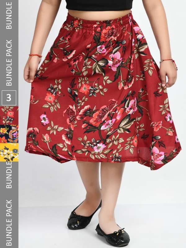 Pure Cotton Midi A-Line Skirt