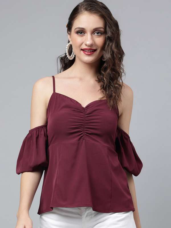 Blouse Camisole Shirt for Womens 2024 Strapless Cold Shoulder