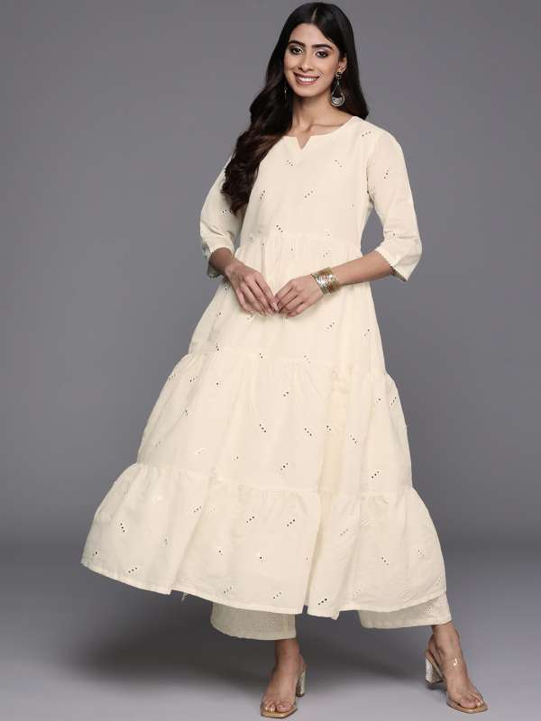 Myntra off white kurti top