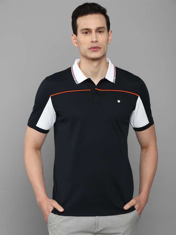 Buy Louis Philippe Sport Men Navy Blue Solid Polo Collar T Shirt - Tshirts  for Men 18221464