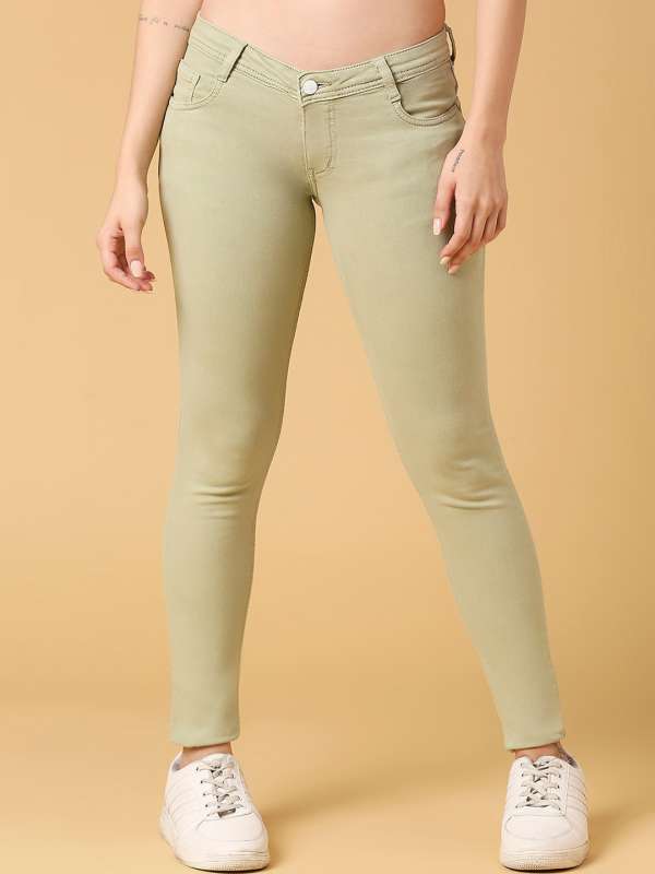 Buy ANGEL'S WISH KHAKI LOOSE STRAIGHT JEANS for Women Online in India