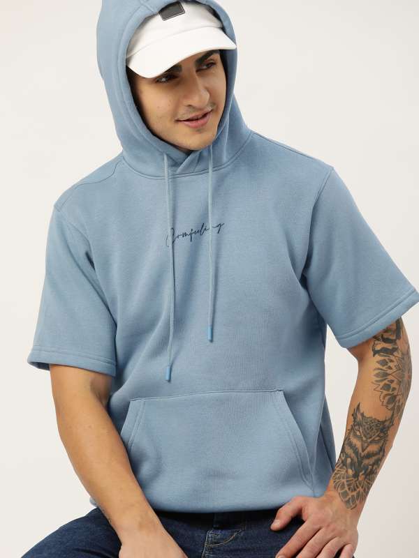 Half sleeve hoodie mens india cheap