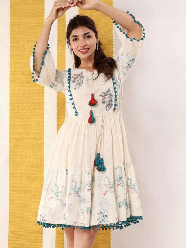White cotton on sale frock design