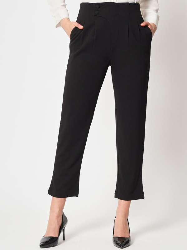 Plain Knee Lenght Black Women Formal Pants, Waist Size: 30.0 at Rs  600/piece in New Delhi