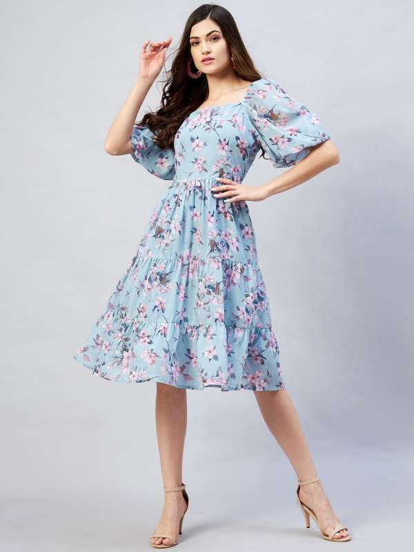 Knee length one piece dress myntra hot sale