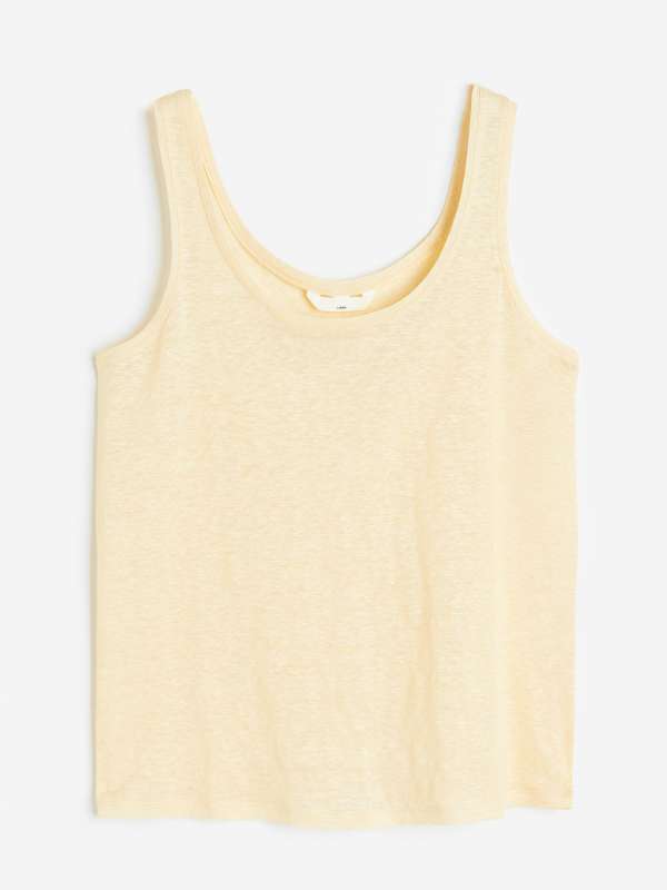 Pale yellow vest top top