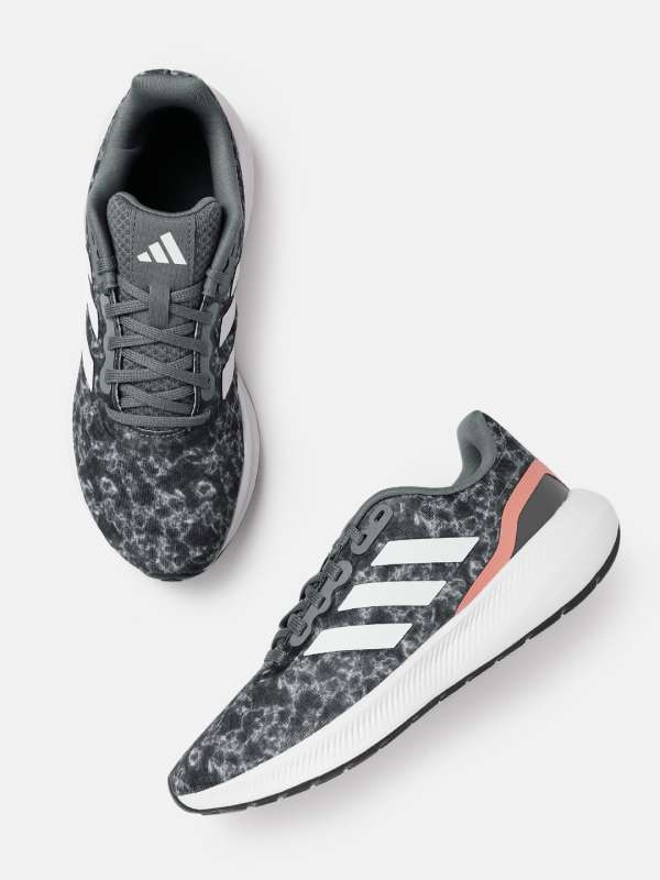 Gray and top pink adidas shoes