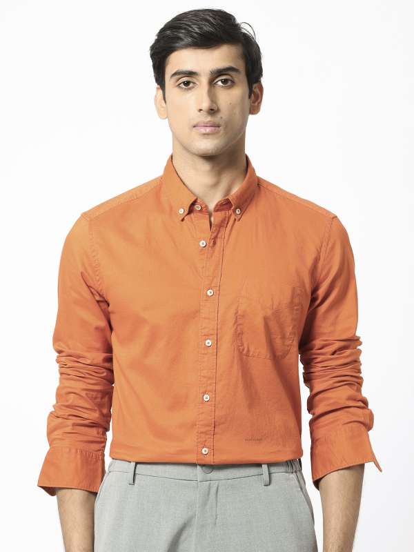 Orange color deals shirt