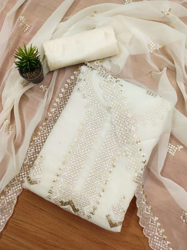 White Dress Material Buy White Dress Materials Online Myntra