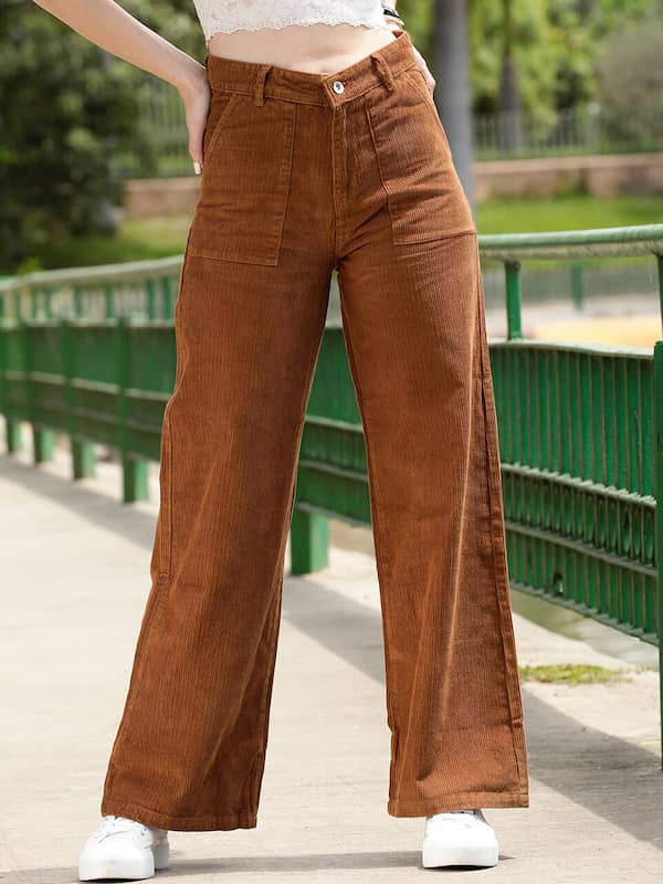 Solid Brown Tapered Trouser, Formal Wear, Women at best price in Gurgaon