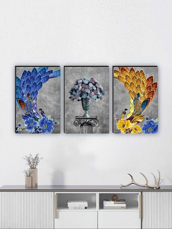 Set of 2 Peacock Theme Canvas Painting for Home Décor Framed Paintings —  ART STREET