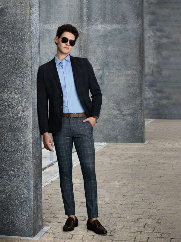 Navy Blue Men Casual Trousers Invictus Buy Navy Blue Men Casual Trousers Invictus online in India
