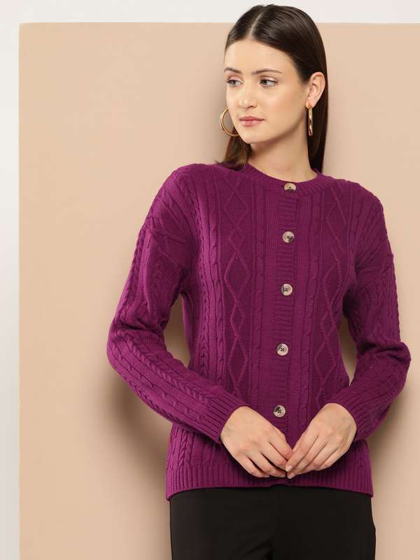 Magenta Cardigan Buy Magenta Cardigan online in India