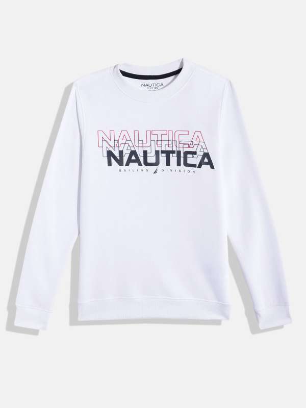 Buy Nautica toddler boy brand logo long sleeves t shirt navy white