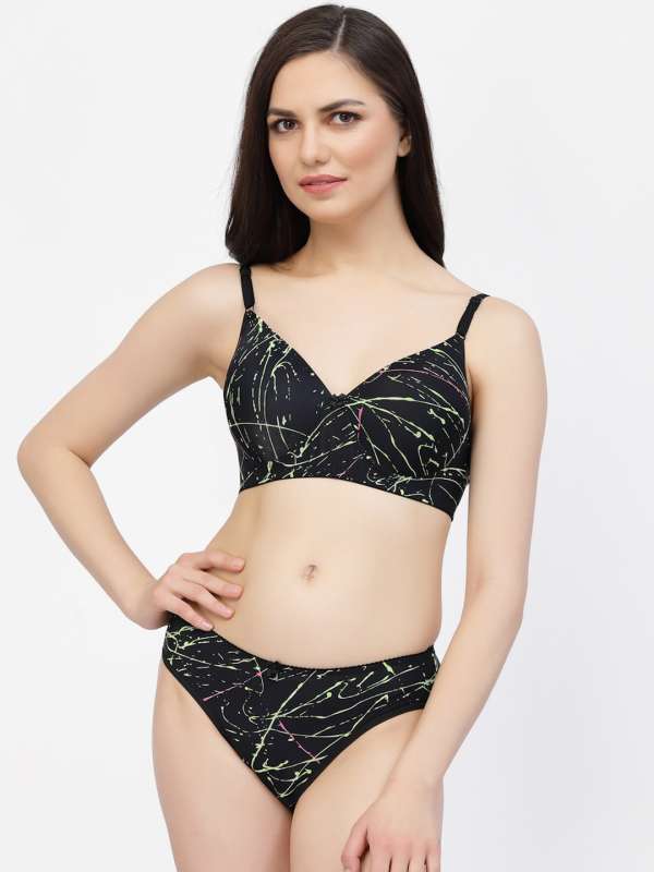 Non Padded Printed Lace Designer Cotton Bra & Panty Set at Rs 55