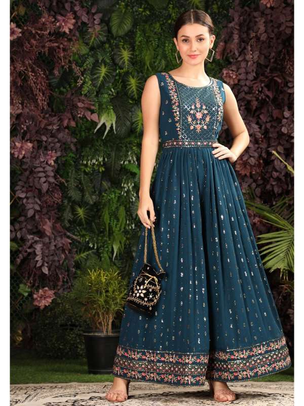 Buy online Olive Layered Ethnic Dress from ethnic wear for Women by Scakhi  for ₹3149 at 55% off
