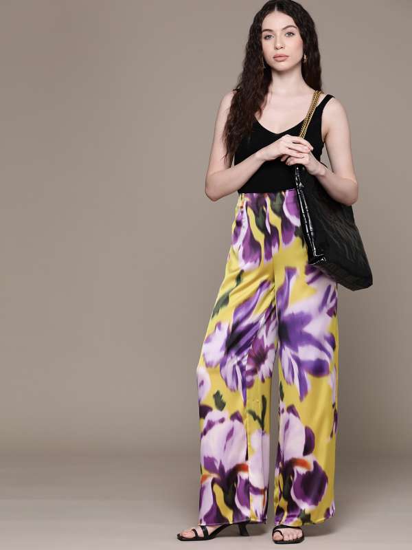 Floral Print Trousers with Insert Pockets