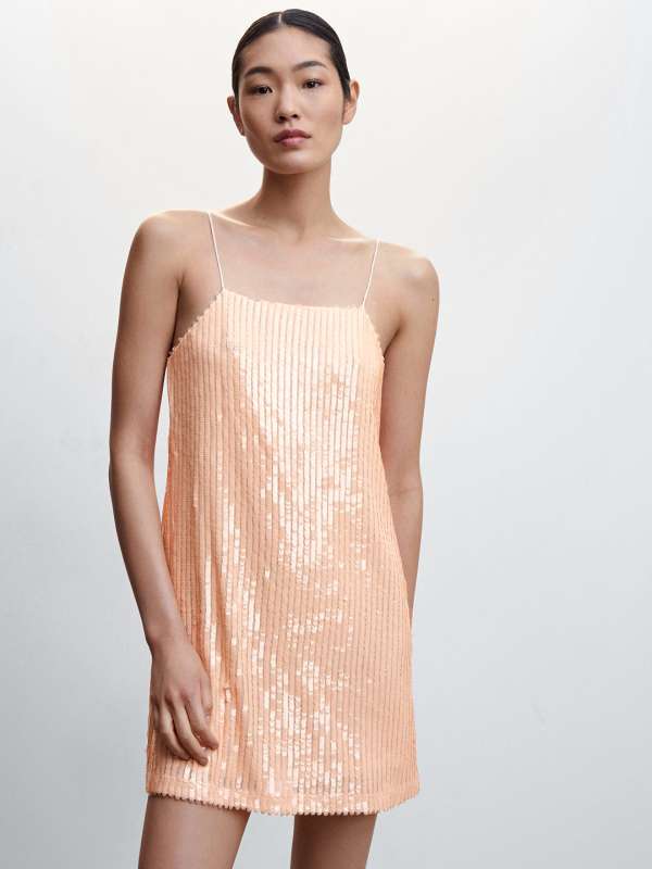 Mango cheap peach dress