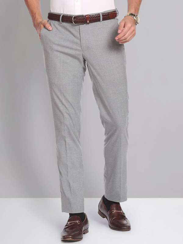 Buy Light Grey Tailored Fit Trouser  Zodiac