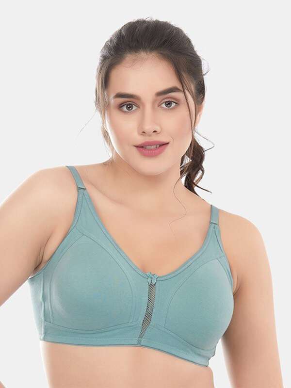 Buy Groversons Paris Beauty Light Padded Cotton Rich Bra Pack of 2 (Grey,  Navy Blue) 32B at