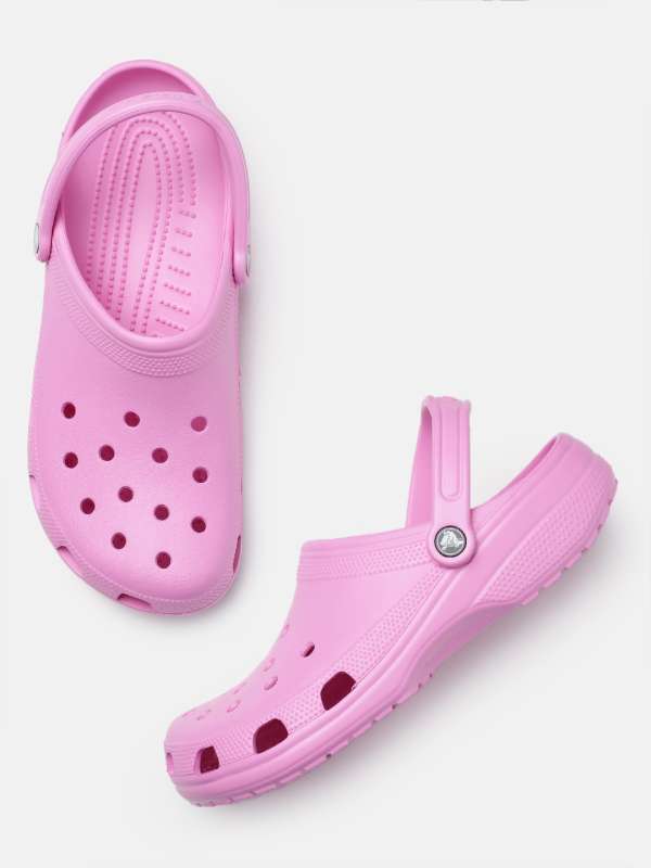 Carnation pink fur crocs clearance