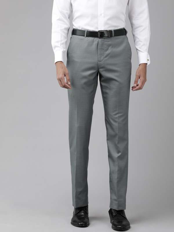 Park Avenue Men Coffee Brown Comfort Straight Fit Self Design Formal  Trousers