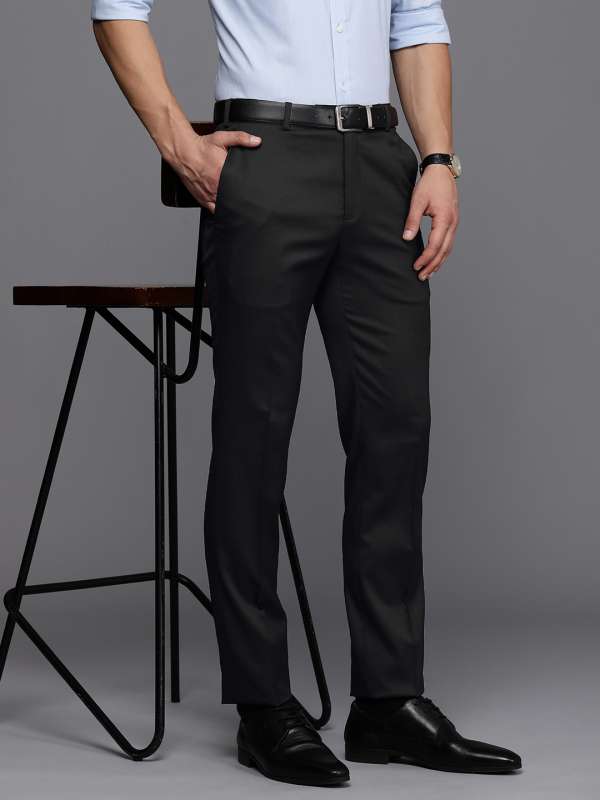 Buy Raymond Black Regular Fit Self Pattern Trousers for Mens Online  Tata  CLiQ
