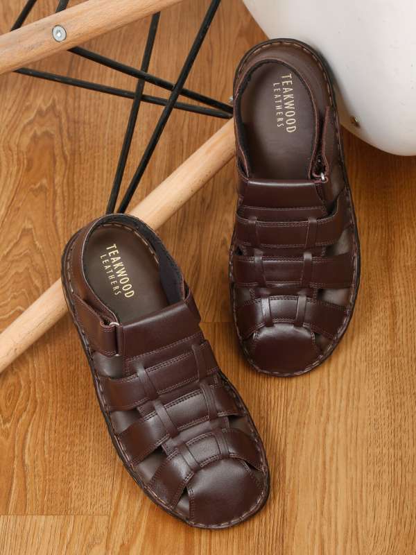Mens leather sandals online india clearance