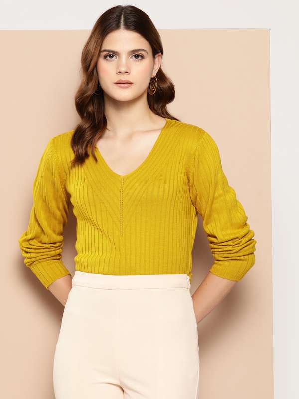 Womens sales mustard sweater