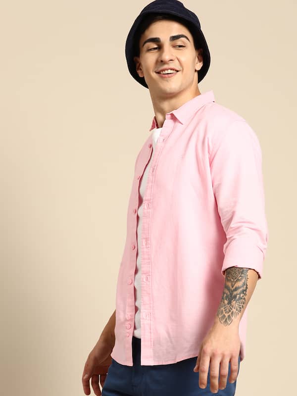 United Colors Of Benetton Pink Shirts - Buy United Colors Of Benetton Pink  Shirts online in India