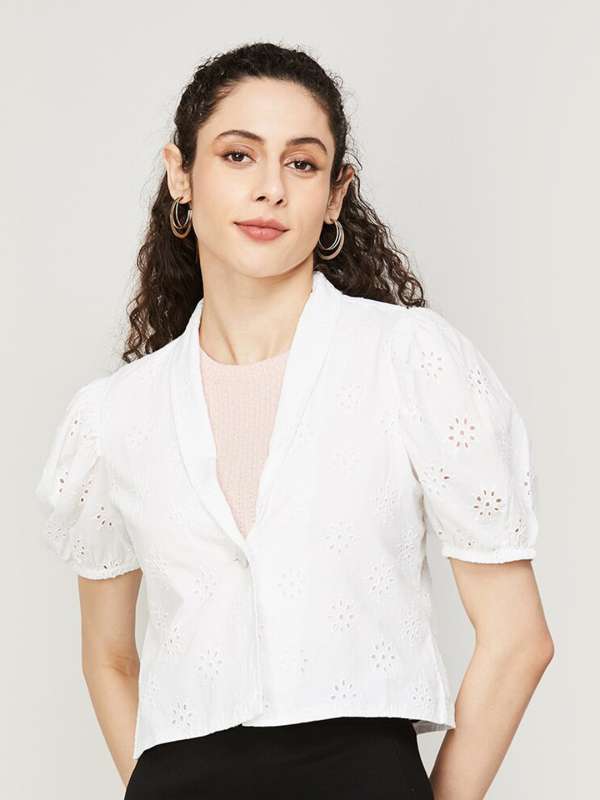 White short online sleeve shrug