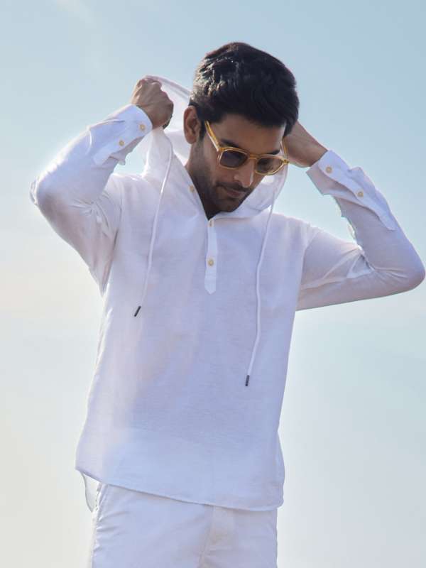 Mufti white hooded shirt sale