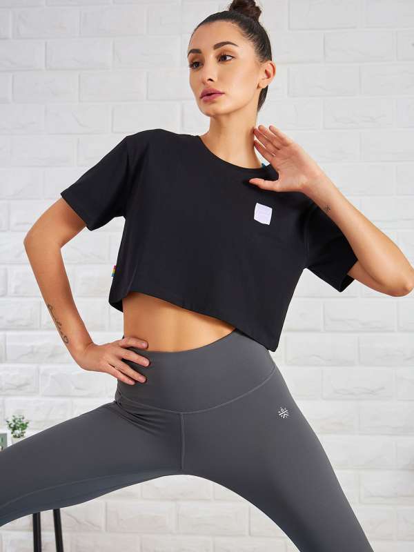 Buy CRZ YOGA Womens Butterluxe Double Lined Short Sleeve Crop Tops Crew  Neck Casual Workout T-Shirt Cute Basic Tee Online at desertcartINDIA