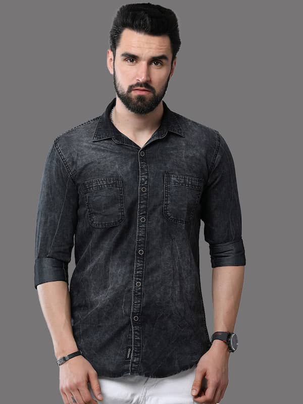 MEN Top Wear Casual Shirts  XXLLENT Black Denim Shirt