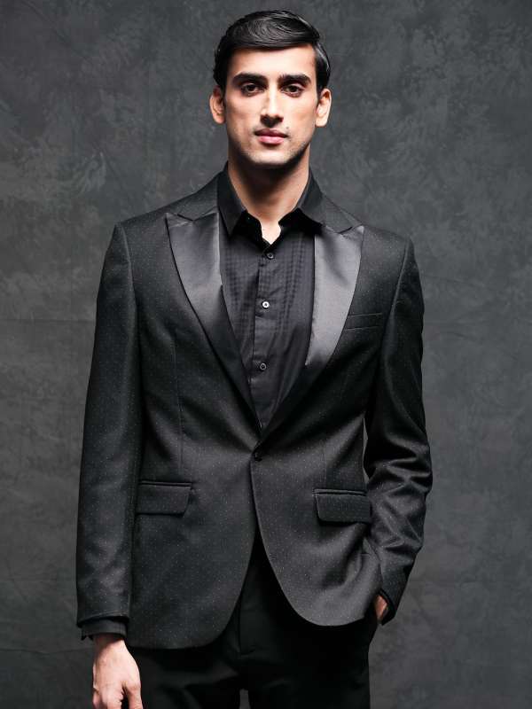 Design Black Printed Blazer Buy Design Black Printed Blazer online in India