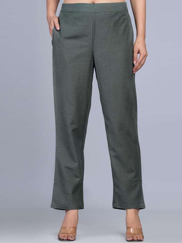 Buy WES Formals by Westside Grey Cropped Trousers for Men Online  Tata CLiQ