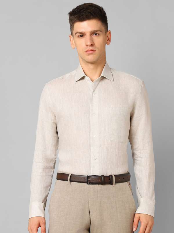 Louis philippe white linen shirts discount