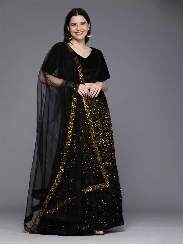 Buy Ravishing Stone Work Net Bridal Lehenga Saree Online