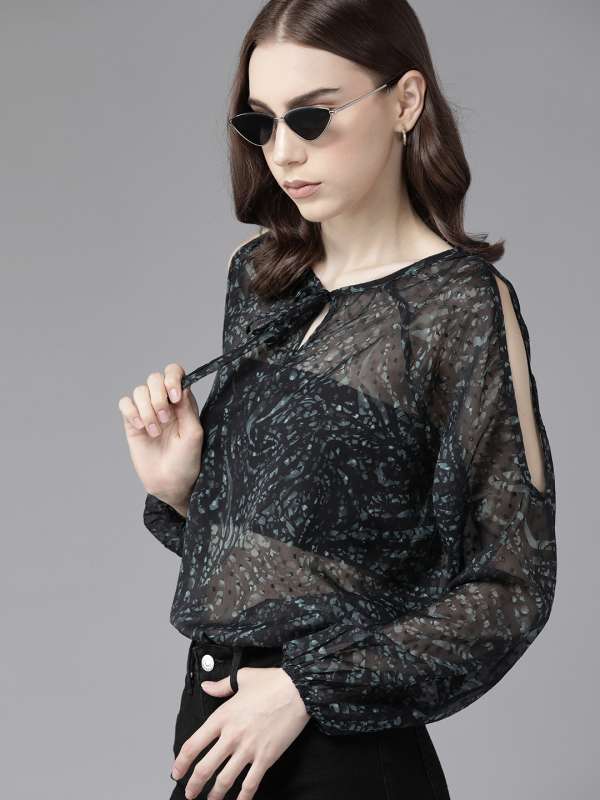 Buy Lazzboy Tops Shirt Womens Mesh Glitter Sparkly Stars Sequin See-Through  Transparent Size 8-16 Sexy Ladies Party Blouse Online at desertcartEcuador