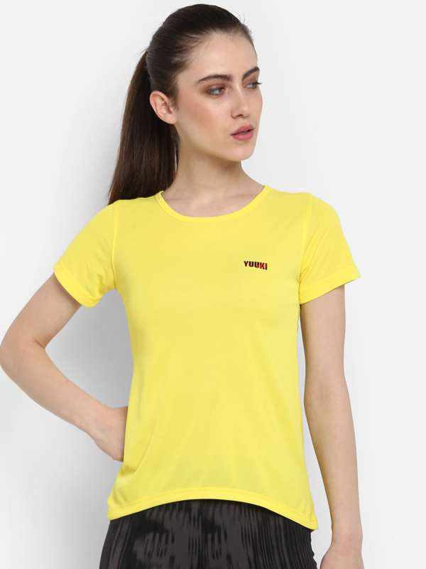 Beard India Cotton Yellow Women Gym T Shirt at Rs 300/piece in
