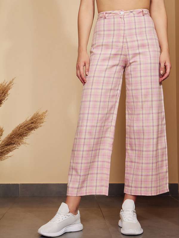 Skinnydip relaxed pants in pink plaid  ShopStyle