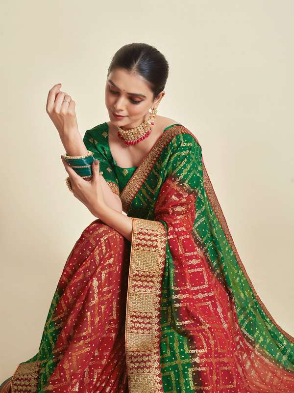 Buy Handcrafted Traditional Bandhani Saree Online in India