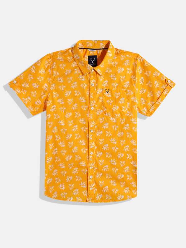 Buy Allen Solly Junior Boys Blue & Yellow Pure Cotton Brand Logo Printed T  Shirt - Tshirts for Boys 17222396