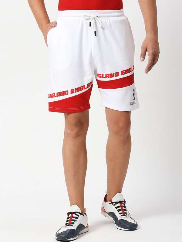 White football hotsell shorts mens