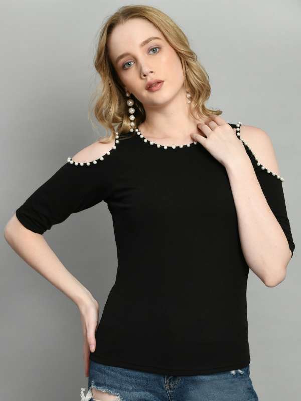 Cold shoulder womens tops on sale