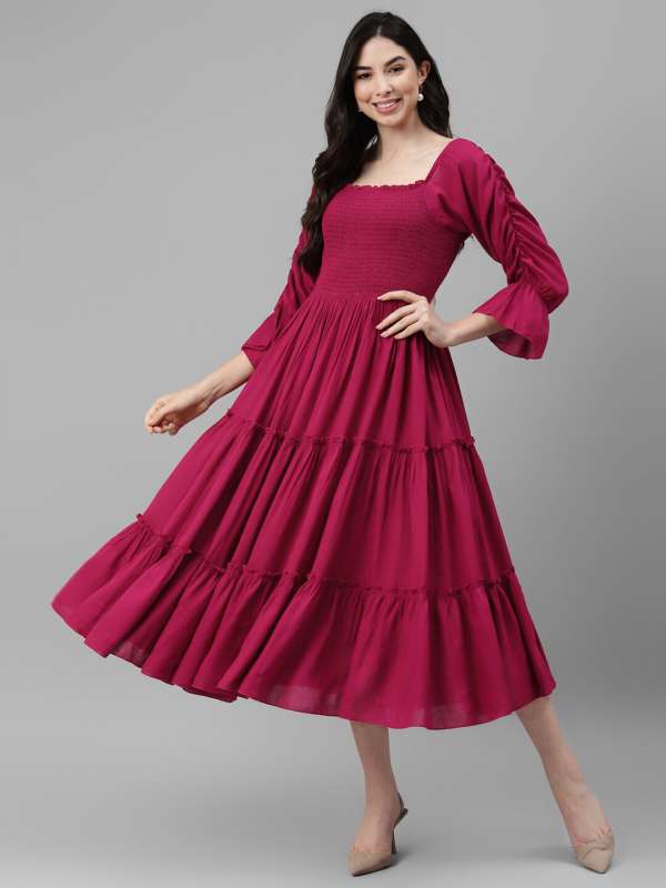 Magenta dress best sale casual