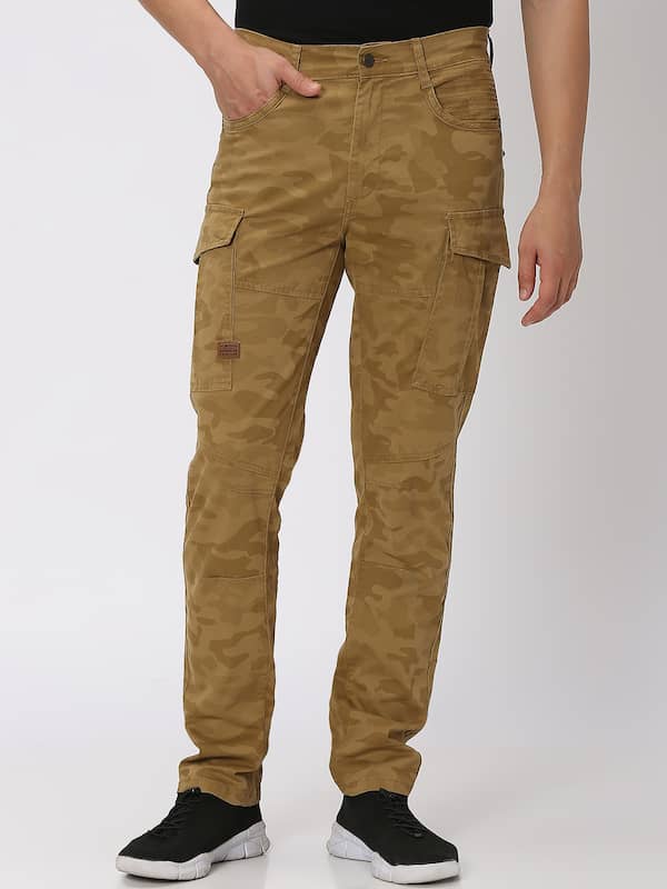 Buy Mufti Khaki Slim Fit Solid Trousers for Men Online  Tata CLiQ